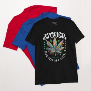 Colorful Metallic Cannabis Leaf Short-Sleeve Unisex T-Shirt