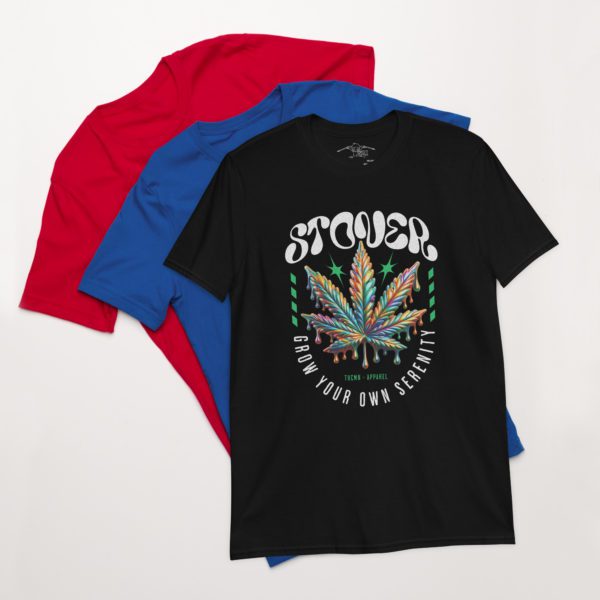 Colorful Metallic Cannabis Leaf Short-Sleeve Unisex T-Shirt