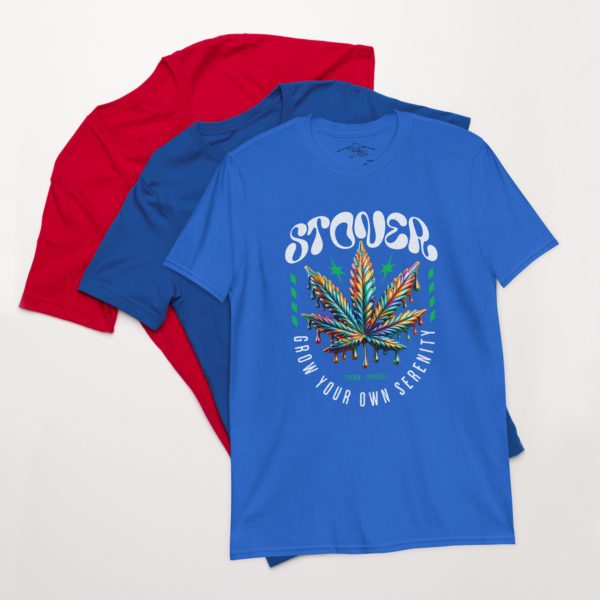 Colorful Metallic Cannabis Leaf Short-Sleeve Unisex T-Shirt - Image 11