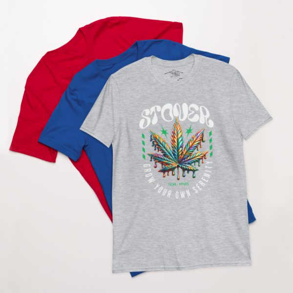 Colorful Metallic Cannabis Leaf Short-Sleeve Unisex T-Shirt - Image 23