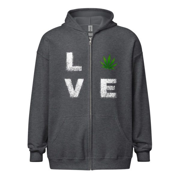 Love Cannabis Unisex heavy blend zip hoodie - Image 9