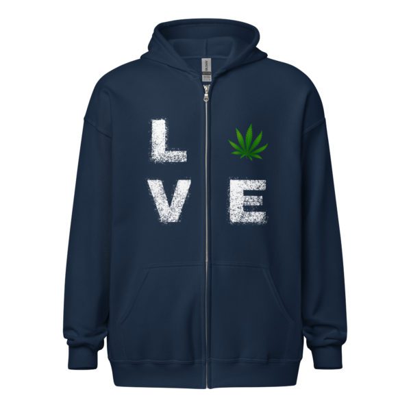Love Cannabis Unisex heavy blend zip hoodie - Image 5