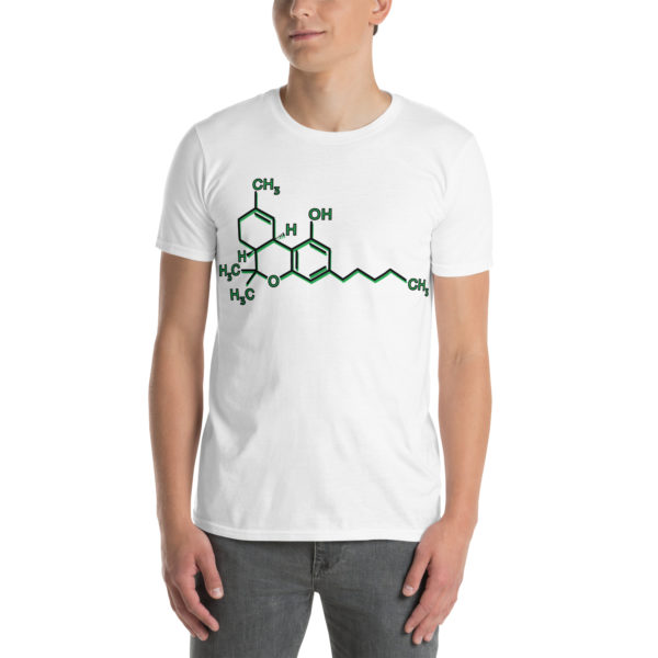 THC Compound Structure with Text - Short-Sleeve Unisex T-Shirt